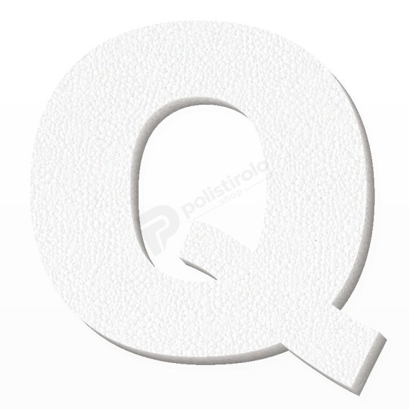 Lettera Q in polistirolo - Arial - Bianco