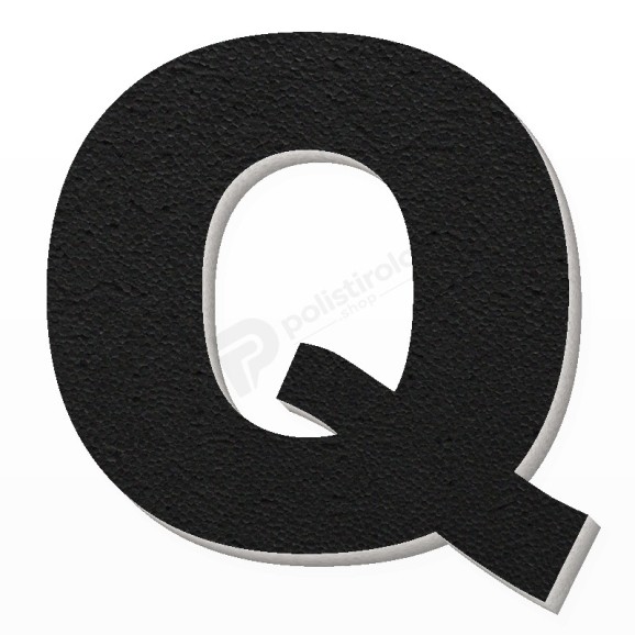 Lettera Q in polistirolo - Arial - Nero