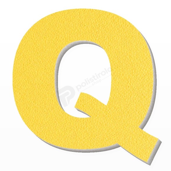 Lettera Q in polistirolo - Arial - Giallo