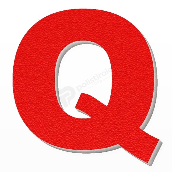 Lettera Q in polistirolo - Arial - Rosso