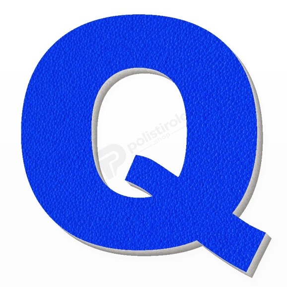 Lettera Q in polistirolo - Arial - Blu