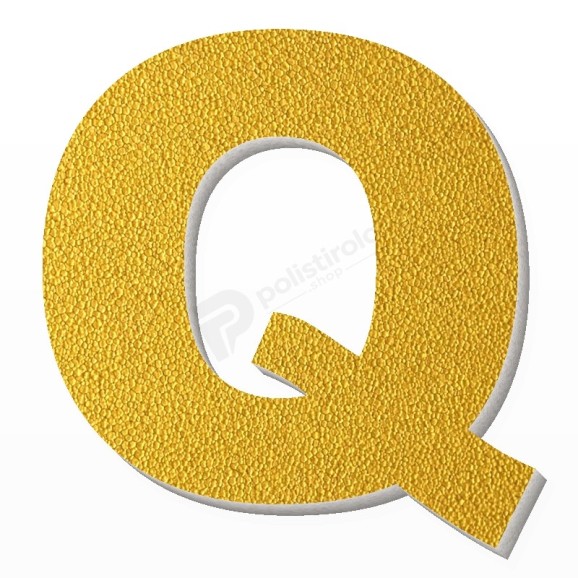 Lettera Q in polistirolo - Arial - Oro