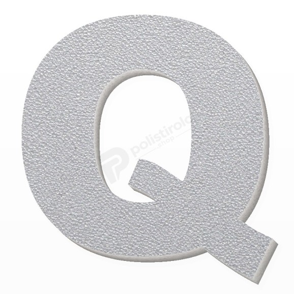Lettera Q in polistirolo - Arial - Argento