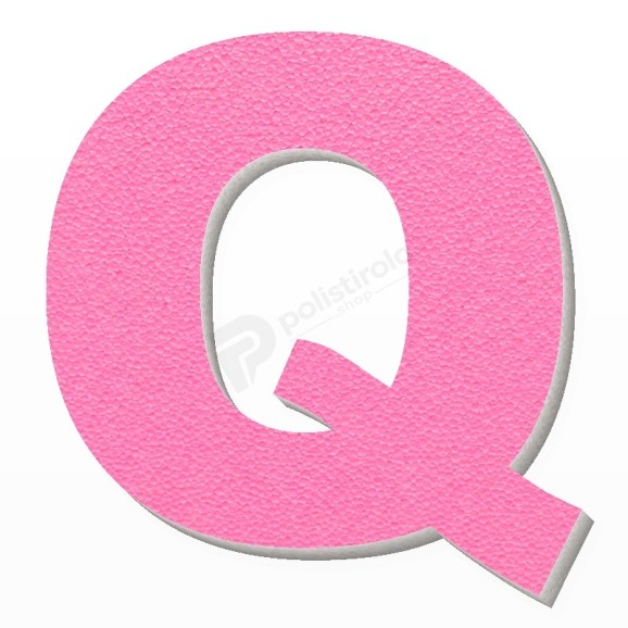 Lettera Q in polistirolo - Arial - Rosa
