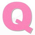 Lettera Q in polistirolo - Arial - Rosa