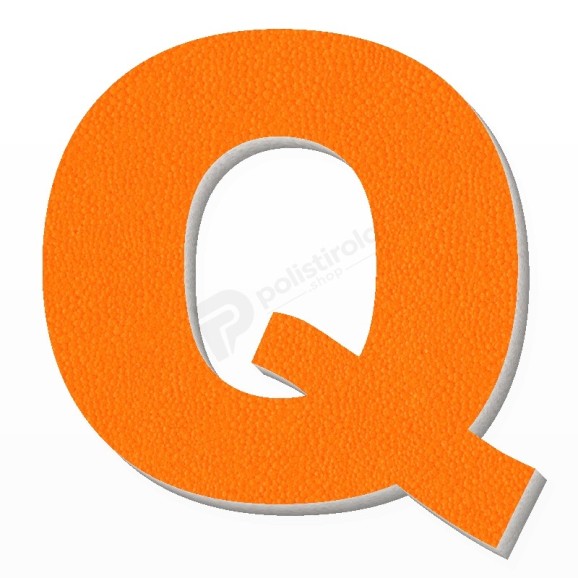 Lettera Q in polistirolo - Arial - Arancione