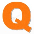 Lettera Q in polistirolo - Arial - Arancione