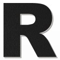 Lettera R in polistirolo - Arial - Nero