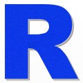 Lettera R in polistirolo - Arial - Blu