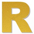 Lettera R in polistirolo - Arial - Oro