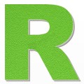 Lettera R in polistirolo - Arial - Verde
