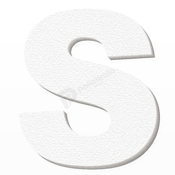 Lettera S in polistirolo - Arial - Bianco