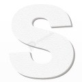 Lettera S in polistirolo - Arial - Bianco