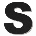 Lettera S in polistirolo - Arial - Nero