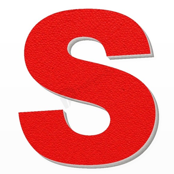 Lettera S in polistirolo - Arial - Rosso