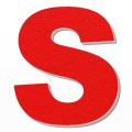 Lettera S in polistirolo - Arial - Rosso