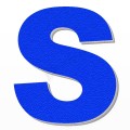 Lettera S in polistirolo - Arial - Blu