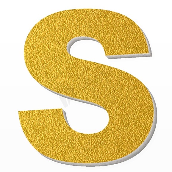 Lettera S in polistirolo - Arial - Oro