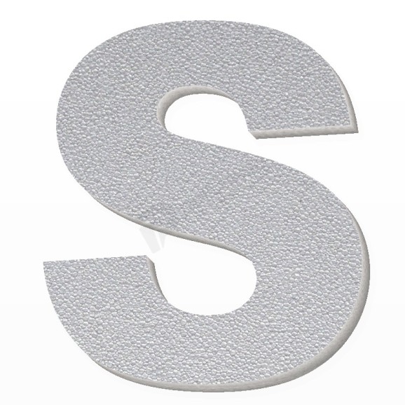 Lettera S in polistirolo - Arial - Argento