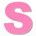 Lettera S in polistirolo - Arial - Rosa