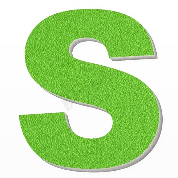 Lettera S in polistirolo - Arial - Verde