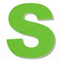 Lettera S in polistirolo - Arial - Verde
