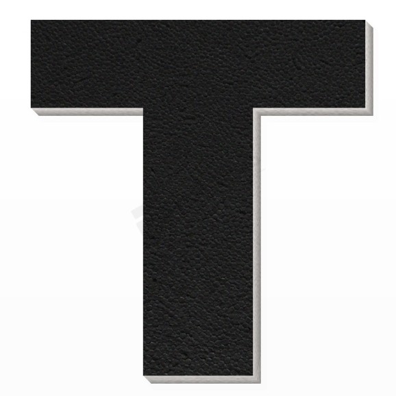 Lettera T in polistirolo - Arial - Nero