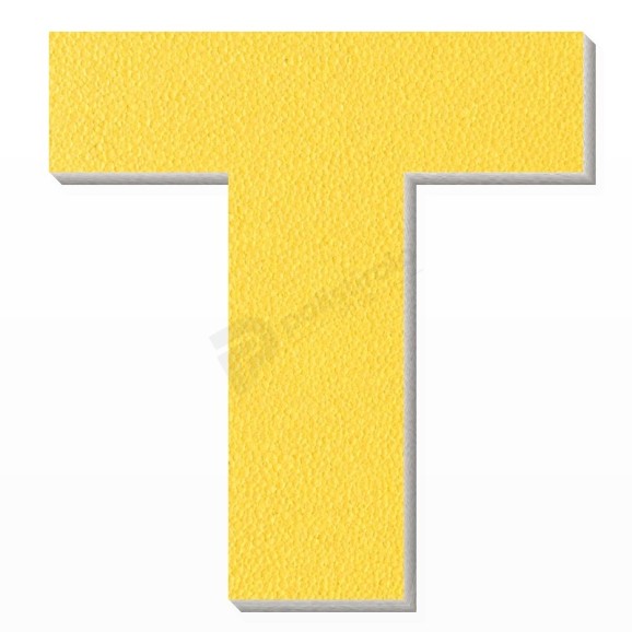 Lettera T in polistirolo - Arial - Giallo