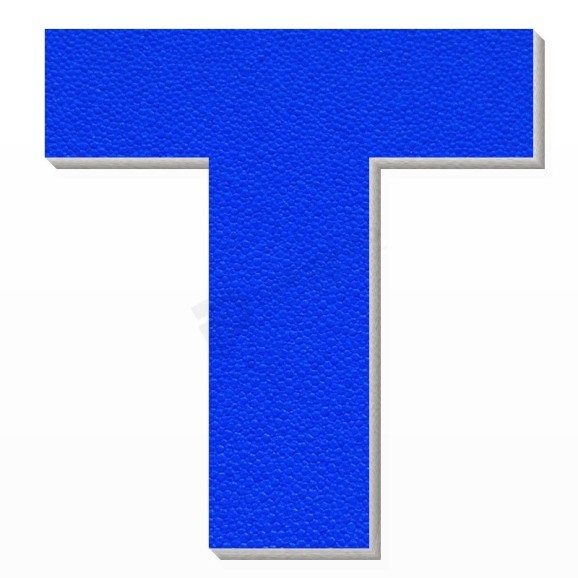 Lettera T in polistirolo - Arial - Blu
