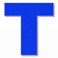 Lettera T in polistirolo - Arial - Blu