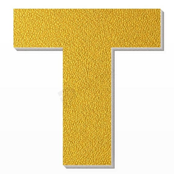 Lettera T in polistirolo - Arial - Oro