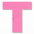 Lettera T in polistirolo - Arial - Rosa