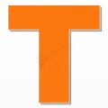 Lettera T in polistirolo - Arial - Arancione