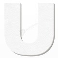 Lettera U in polistirolo - Arial - Bianco