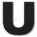 Lettera U in polistirolo - Arial - Nero