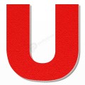 Lettera U in polistirolo - Arial - Rosso