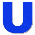 Lettera U in polistirolo - Arial - Blu