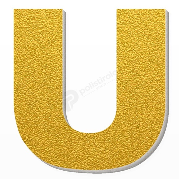 Lettera U in polistirolo - Arial - Oro
