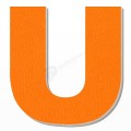 Lettera U in polistirolo - Arial - Arancione