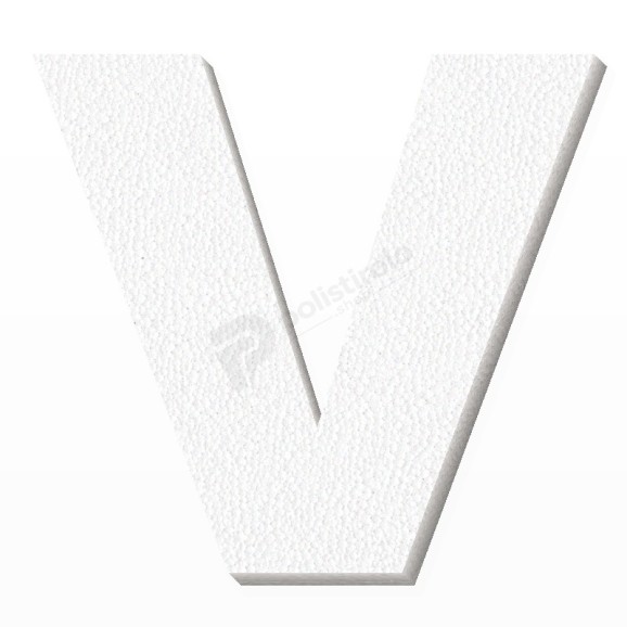 Lettera V in polistirolo - Arial - Bianco