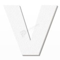 Lettera V in polistirolo - Arial - Bianco