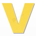 Lettera V in polistirolo - Arial - Giallo