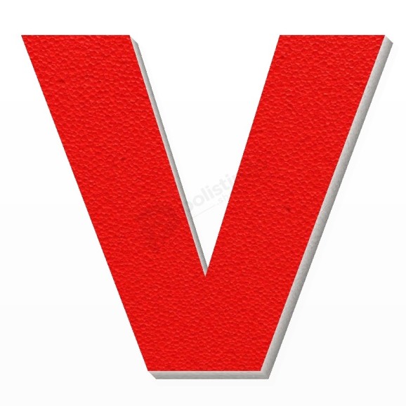 Lettera V in polistirolo - Arial - Rosso