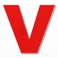 Lettera V in polistirolo - Arial - Rosso