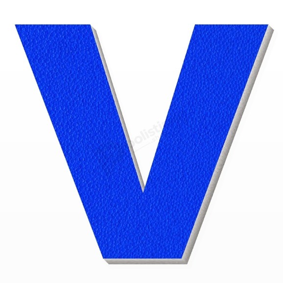 Lettera V in polistirolo - Arial - Blu