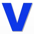 Lettera V in polistirolo - Arial - Blu