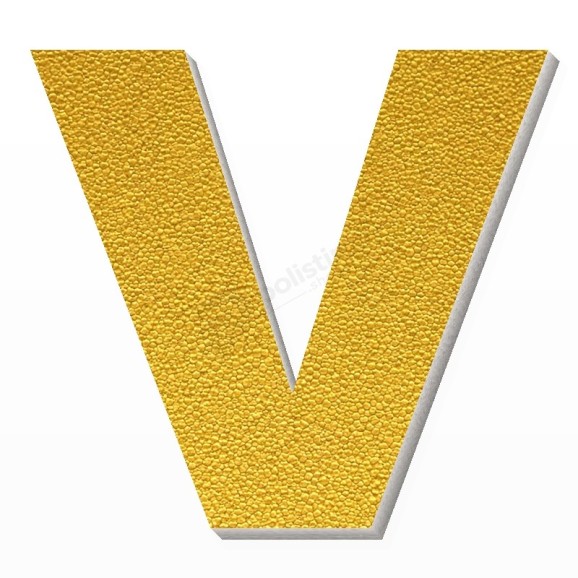Lettera V in polistirolo - Arial - Oro