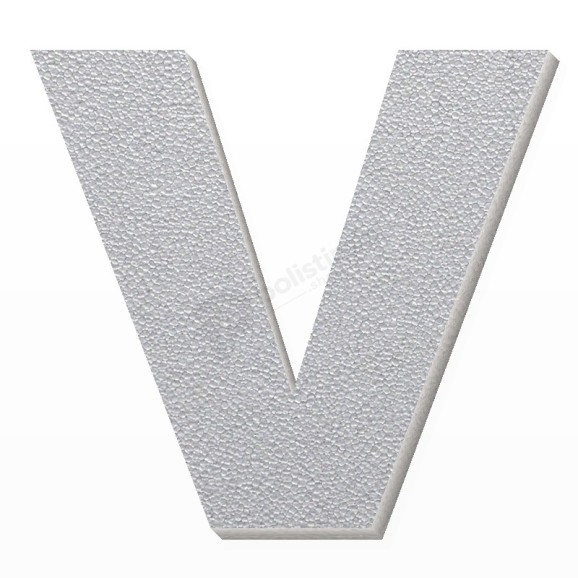 Lettera V in polistirolo - Arial - Argento