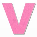 Lettera V in polistirolo - Arial - Rosa