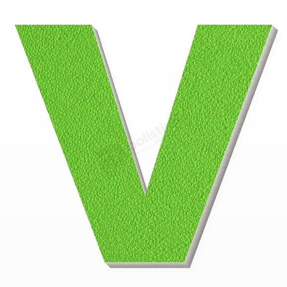 Lettera V in polistirolo - Arial - Verde